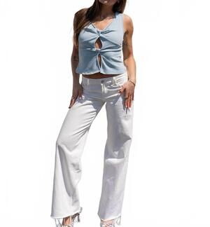 NEW ALL : ROW sierra knit twist top in blue